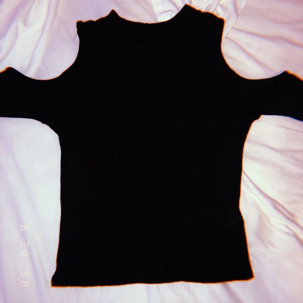 Kendall & Kylie Black Long Sleeve Fitted Sweater